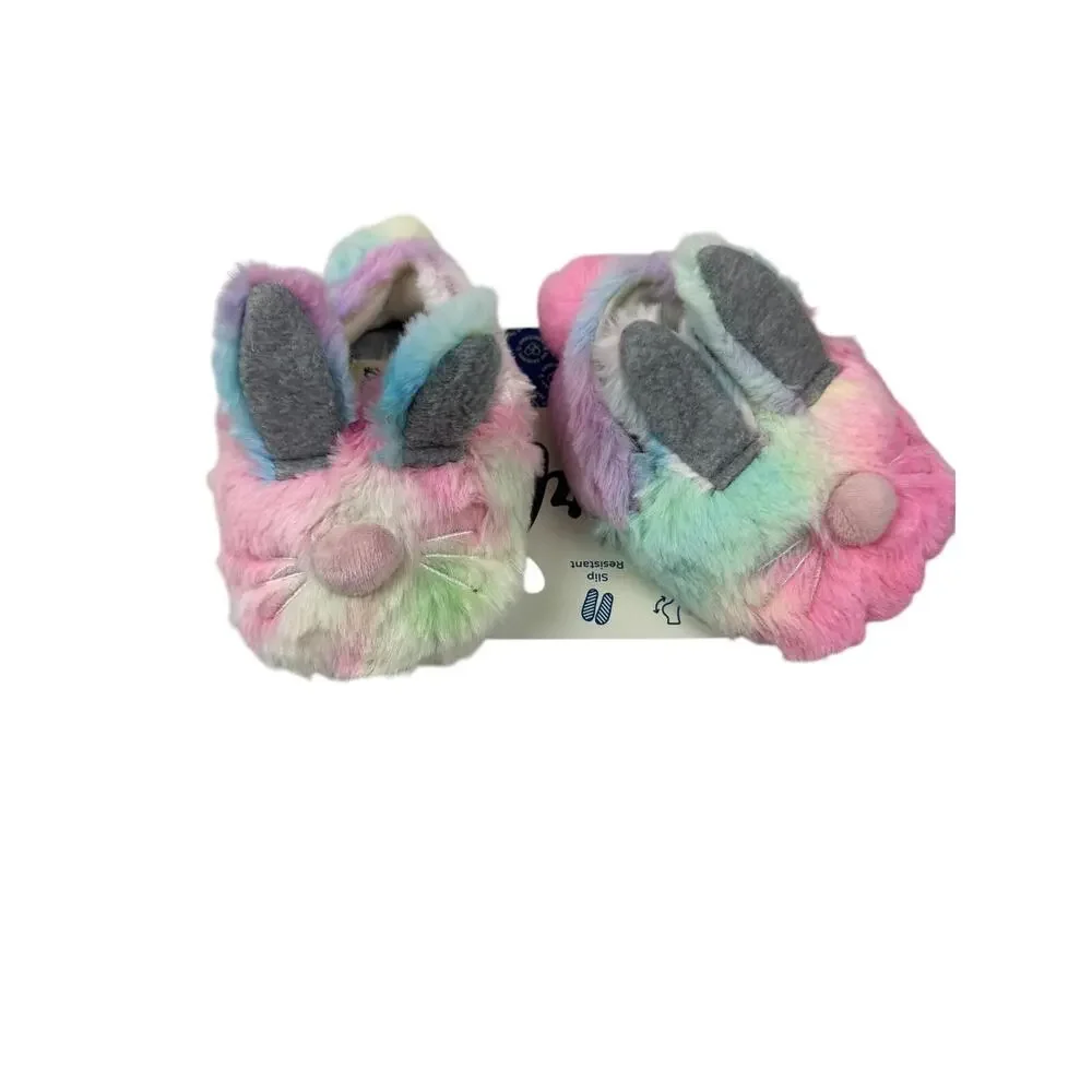 Dearfoams Easter Gifts for‎ Kids Fuzzy Bunny Slippers, Infant Bunny, 6-9